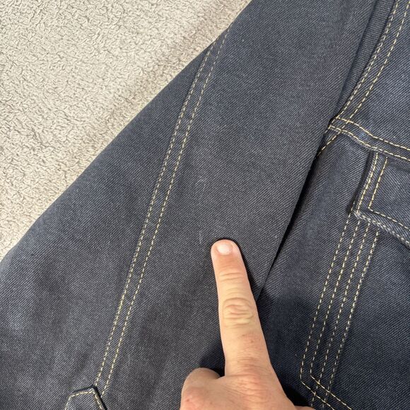 Woodies Denim Trucker Jacket Women's Size L Stretch Dark Blue RFID Pocket Type 3 - Picture 6 of 16